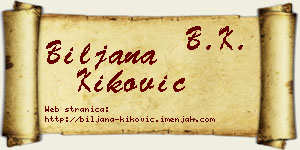 Biljana Kiković vizit kartica